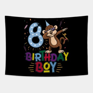 Funny Birthday Gift 8 year old Boy Dabbing Monkey T-Shirt Tapestry