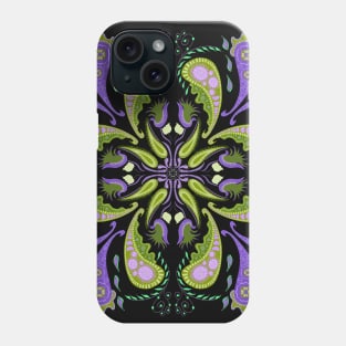 Colorful Purple Paisley Floral Design Phone Case