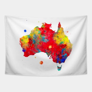 Australia Watercolor Map Painting Tapestry