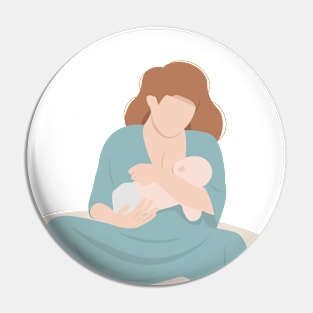 Mother feeding a baby. Breastfeeding illustration Pin