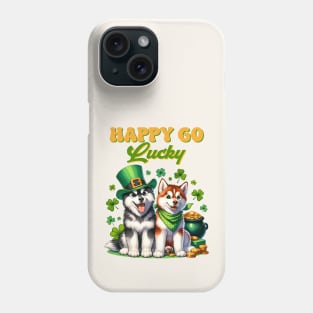 Happy Go Lucky Cute Husky St. Patricks Day Phone Case