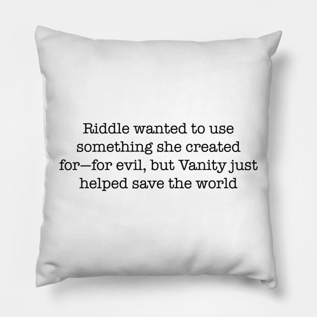 Vanity Crimson Rivers Quote Pillow by ThePureAudacity