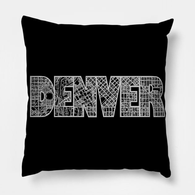 Denver Street Map Pillow by thestreetslocal