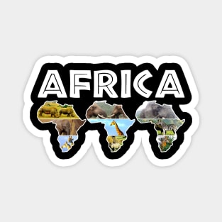 African Wildlife Continent Collage Trio Magnet