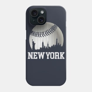 New York NY Skyline Baseball Stripes For Gameday Retro Style Phone Case