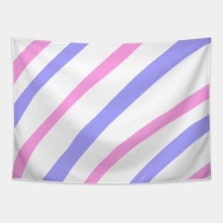 Pinkpurple stripes watercolor art Tapestry