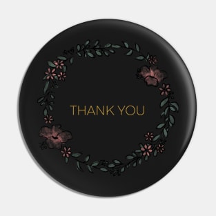 Thank You Card Floral Wreath Pin