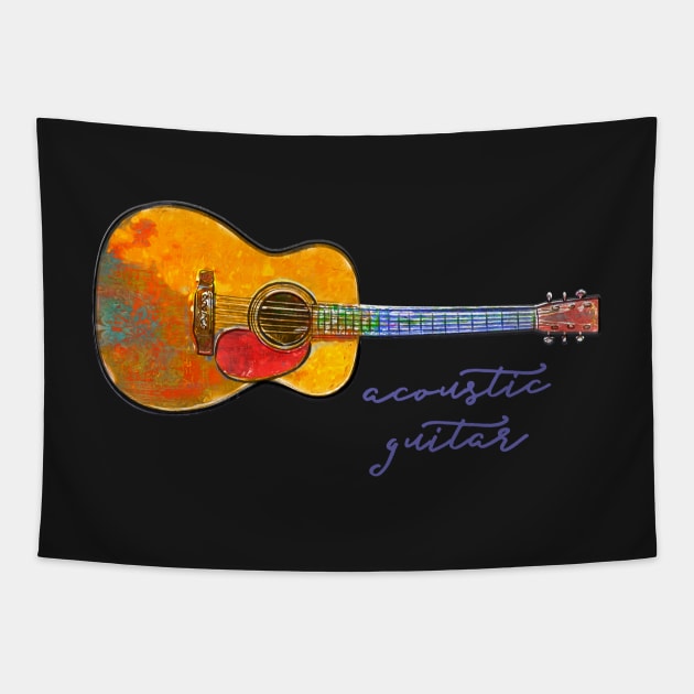 Acoustic Guitar Tapestry by evisionarts