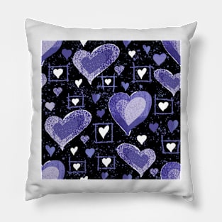 Very Peri Purple Violet Heart Pattern Pillow