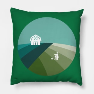 Simplified Farming Landscape Pillow