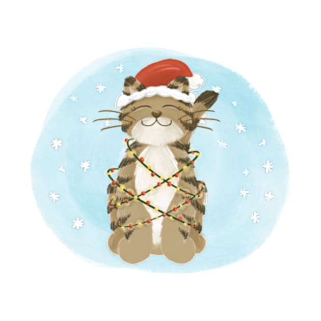 Merry Christmas cat with Santa hat by AbbyCatAtelier