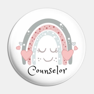 Cute Boho Counselor Rainbow Pin