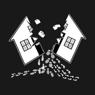 Toilet Paper and Footprints Breaking Out Of Home T-Shirt