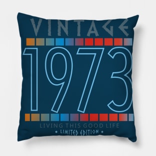 47th Birthday T-Shirt - Vintage 1973 Pillow