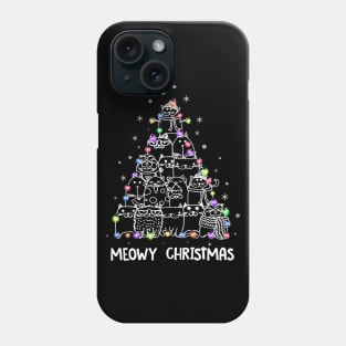 Meowy cat Christmas tree Phone Case