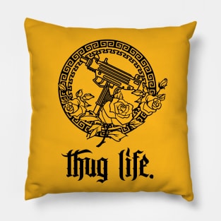 Thug Life #1 /// Tattoo Style Illustration Design Pillow