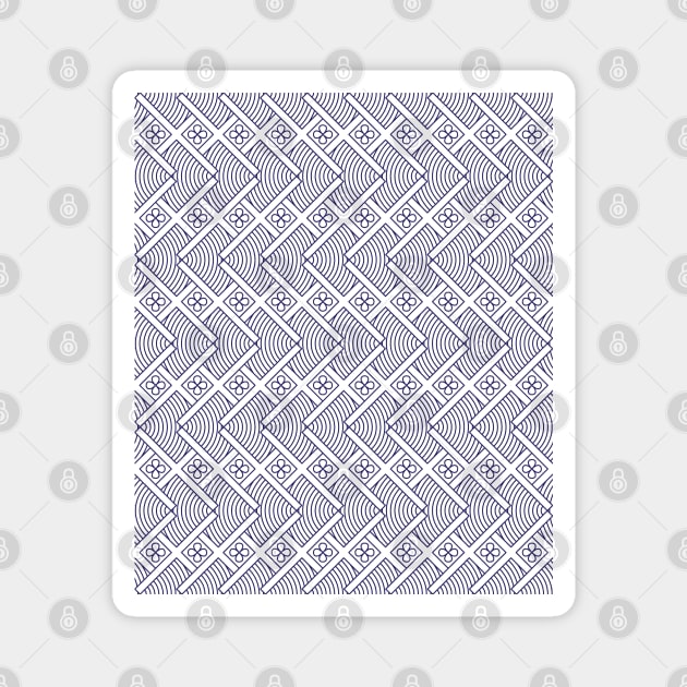 X overlap pattern in Japanese traditional pattern style Magnet by SDPP