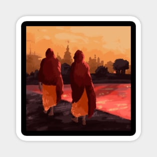 Monks by the River Magnet