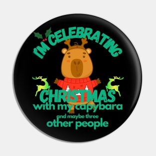 Celebrating Christmas With My Capybara 2 Pin