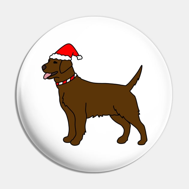 Christmas Chocolate Lab Pin by Kelly Louise Art