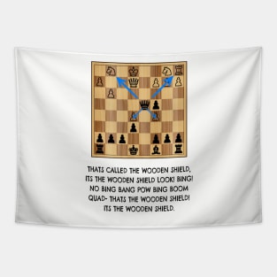 xQc Wooden Shield Chess Meme Tapestry