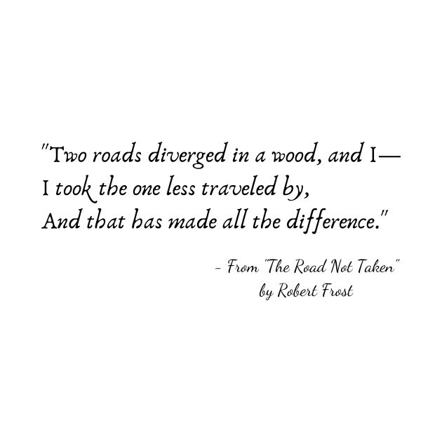 A Quote from "The Road Not Taken" by Robert Frost by Poemit