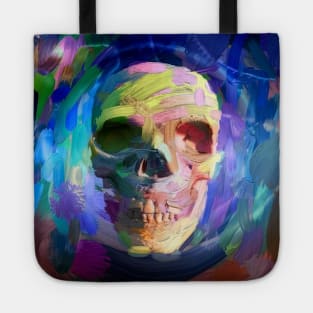 Skull colorful painting Tote