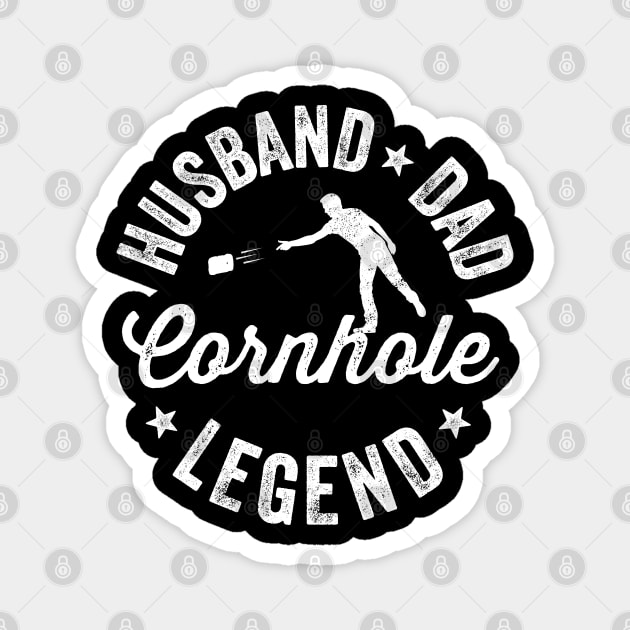 Cornhole Shirt Vintage Funny Husband Dad Cornhole Legend Magnet by Happy Lime