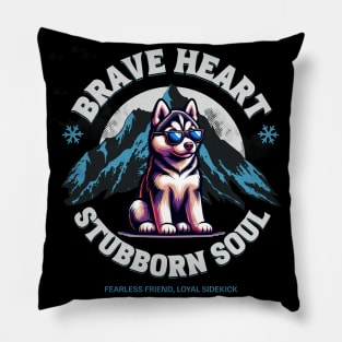 Brave Heart, Loyal Companion, Husky, Dog mom Pillow