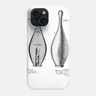 Bowling Pin Vintage Patent Hand Drawing Phone Case