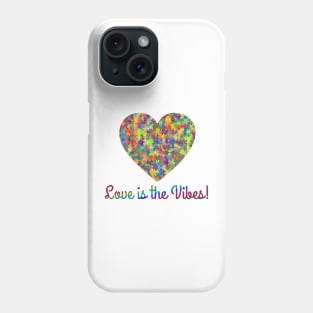 Love is the vibes! Colorful Puzzle Heart Phone Case