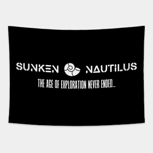Sunken Nautilus (Black & White) Tapestry