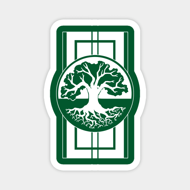 Tree and Roots - Original Logo Banner Sigil - Light Design for Dark Shirts Magnet by Indi Martin