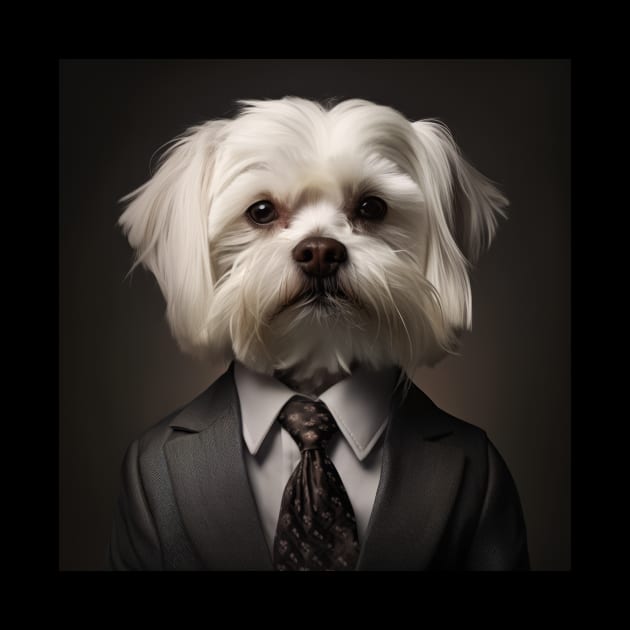 Maltese Dog in Suit by Merchgard