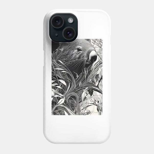 Garden Wombat Phone Case by J7Simpson