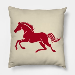 Red Horse Running Pillow