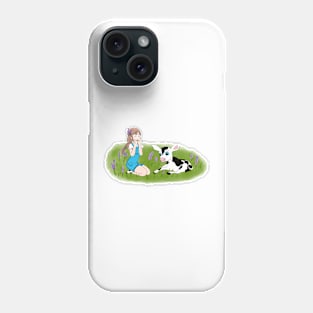 Lavender Cow Girl Phone Case