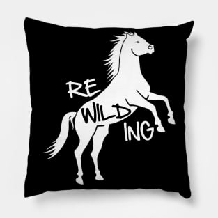 rewilding horses wildlife Pillow