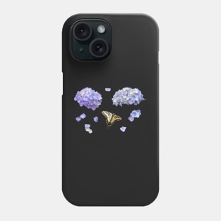 Blue Hydrangea and Yellow Butterfly Sticker Pack Phone Case