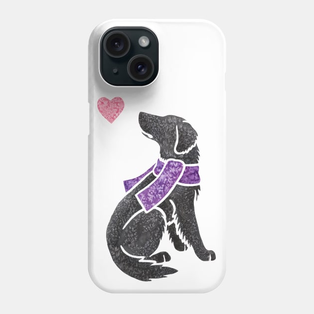 Watercolour Flat-coated Retriever dog Phone Case by animalartbyjess