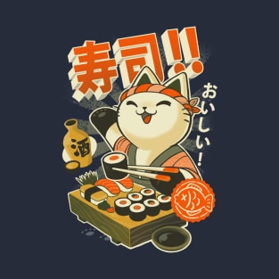 Sushi Chef Cat  Funny Restaurant Kitty  Japanese Food Classic T-Shirt