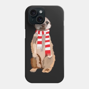 Micky Meerkat in Red and White Football Scarf Phone Case