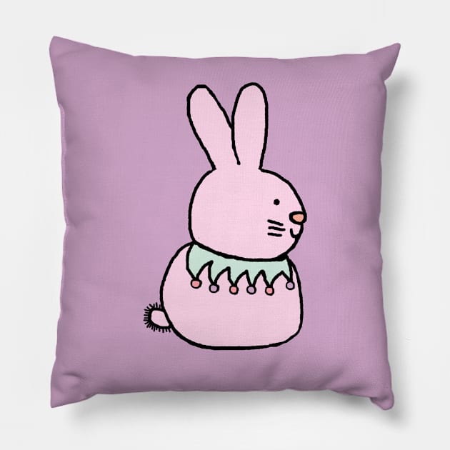 Pink Bunny Pillow by ellenhenryart