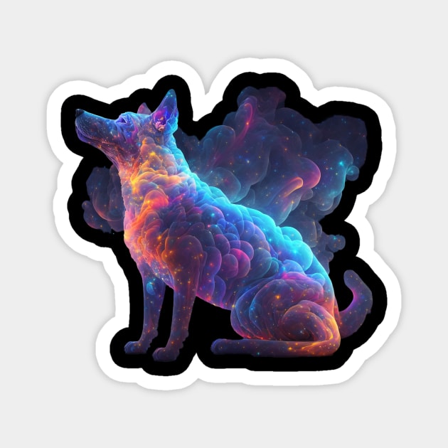Dog in Space with unique Design Magnet by HappysSpace