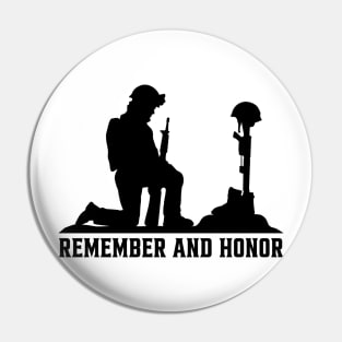 Memorial day remember and honor Pin