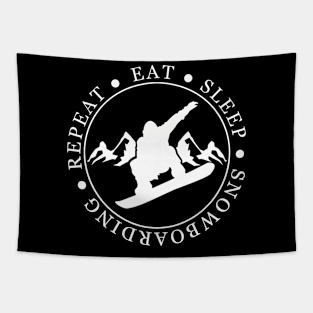 eat Sleep Snowboarding Repeat Tshirt Tapestry