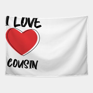 I Love Cousin with Red Heart Tapestry