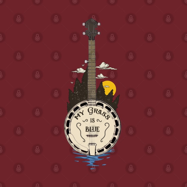 Bluegrass 5 String Banjo Gift by USProudness