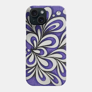 Beautiful purple leaves free hand drawing Phone Case