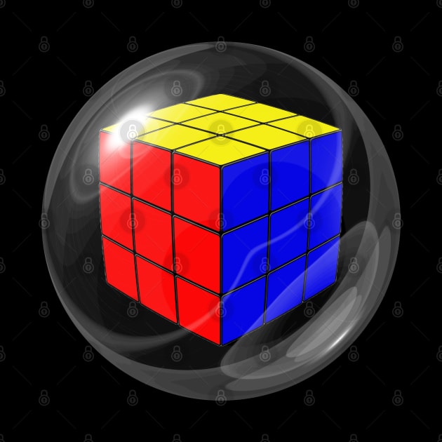 Rubik's Cube in a Light Glass Ball by The Black Panther